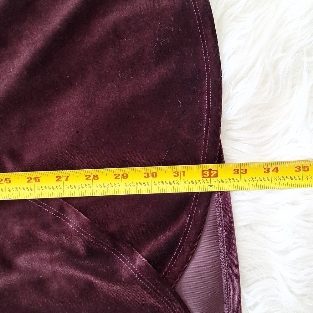 One Clothing Los Angeles Plum Velvet Wrap Dress - Picture 15 of 16